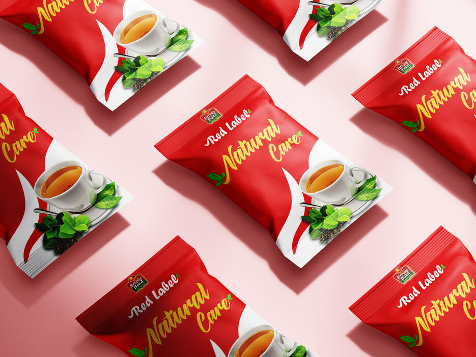 Red label packaging